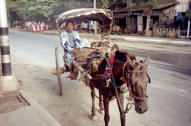 インワは1364年ビルマ族の古都。ゆっくりと馬車に揺られて。