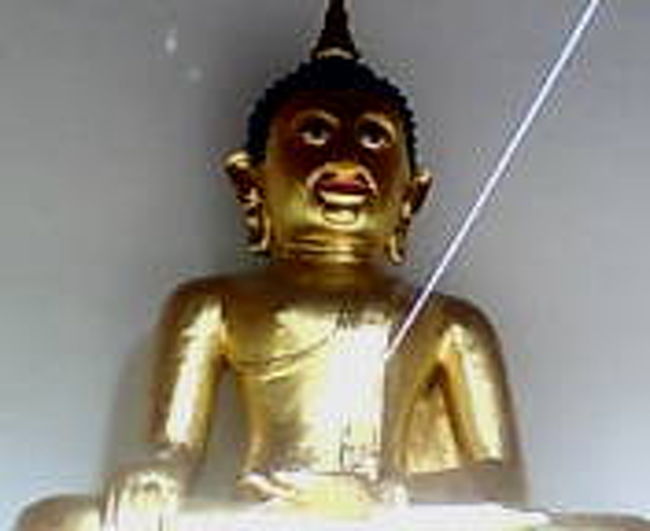 工事中なのか？ロープが張り巡らされてました。。<br /><br />ワット・チェン・マンは象の石碑もみましたが、それ以上に人気のない場所で、野良犬がいっぱいいて恐かった〜でも、ここだけ街の喧噪を離れ、別世界にいるように静寂に包まれていました。<br />やはりお寺です。