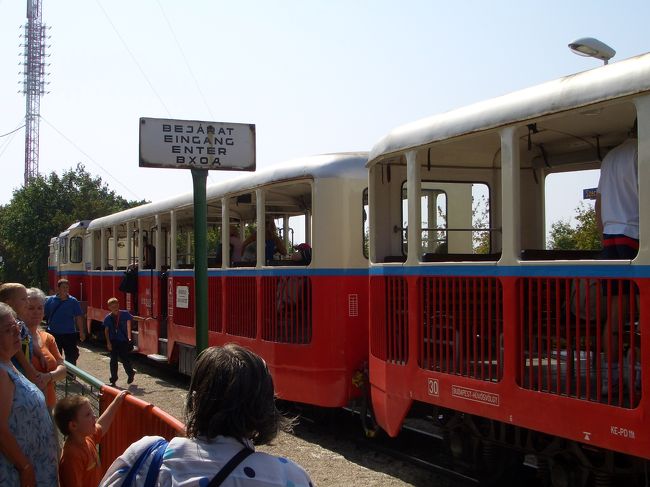 みんな、まだかまだかと乗車を心待ちにしています。トロッコのように、ガラスがなくて全面が開放的。交通機関というよりアトラクションに乗る気分ですな。。
