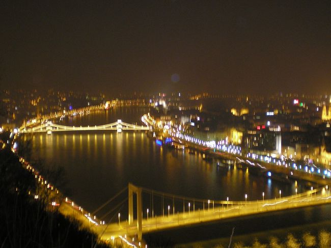 その後、1時間近くかけて暗い道を登りゲッレールトの丘に到達する。<br />そこからの景色はたとえようのないもの。