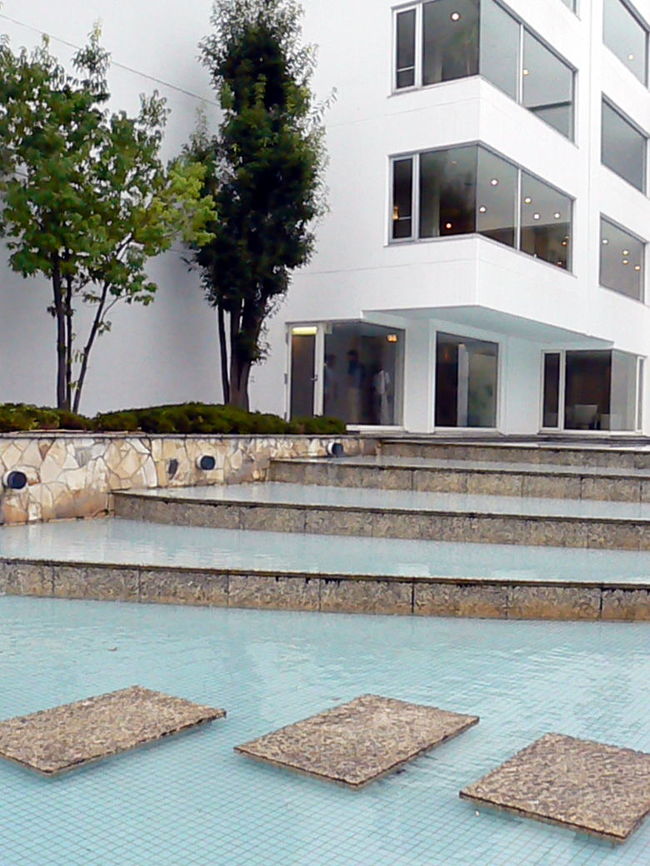 水を活かした涼しげなお庭です