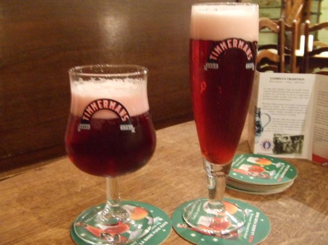 今回たくさん飲んだ中でも、一番おいしかった気がする。<br />timmermansのクリーク（さくらんぼ）とフランボワーズのビール。<br />酸味と甘味のバランスがちょうどいい☆<br />
