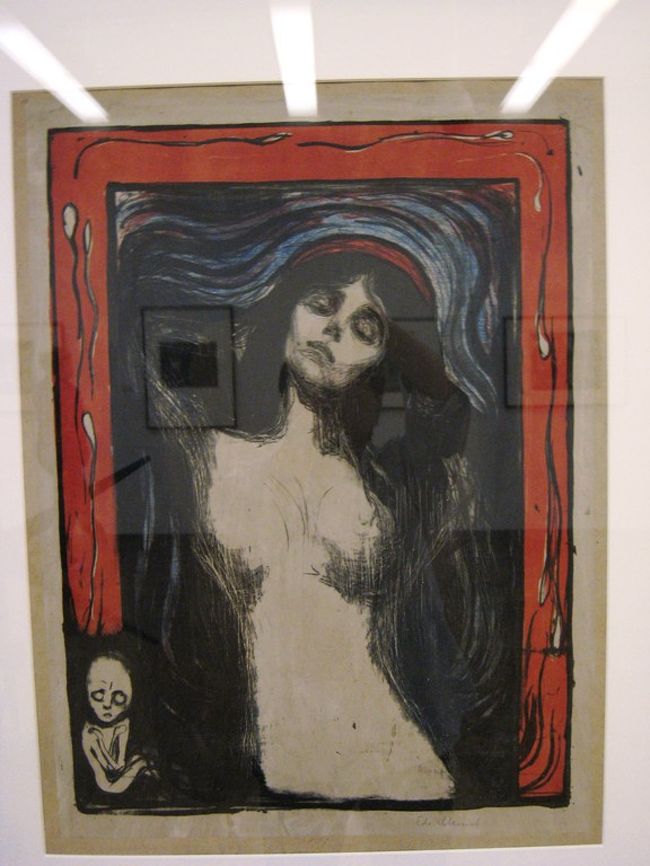 その後、ムンクらしい数々の絵画を見てまわる。