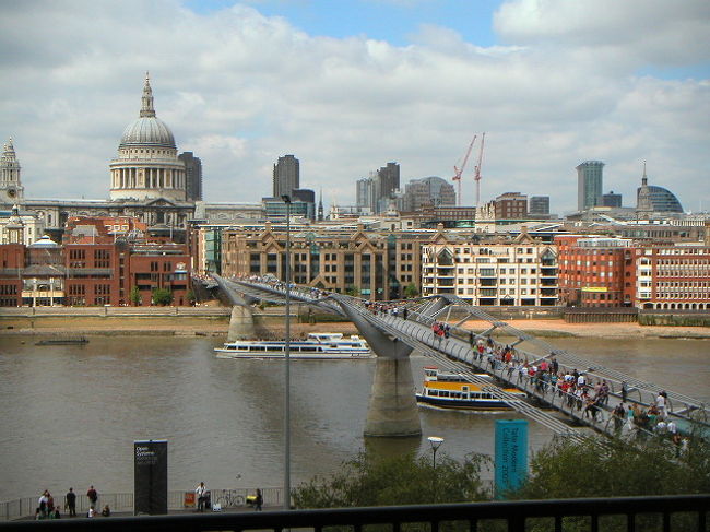 テート・モダンから見たセント・ポール大聖堂とミレニアムブリッジ