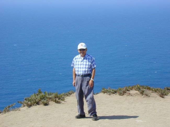 大西洋をバックに。