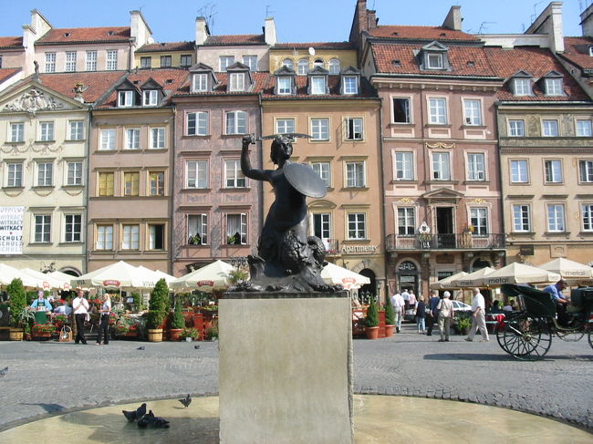 旧市街広場　人魚像<br />ワルシャワ市の紋章にも使われています。