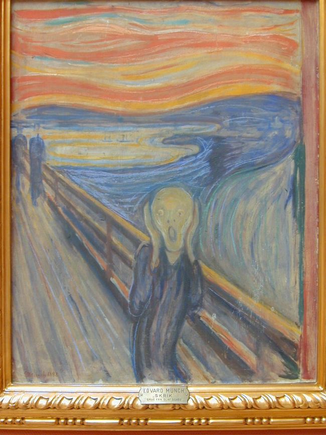 ムンクのあの有名な「叫び」です。数ある「叫び」の中の１枚です。