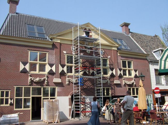 デルフトのマルクト広場の近くに新設中の「フェルメール記念館」