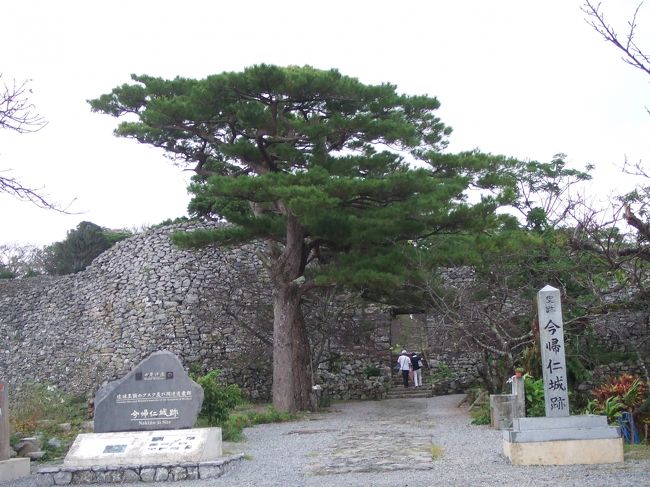 気を取り直して今帰仁城跡です。こちらも世界遺産に登録されているそうです。ふもとから見る城跡は迫力がありました。