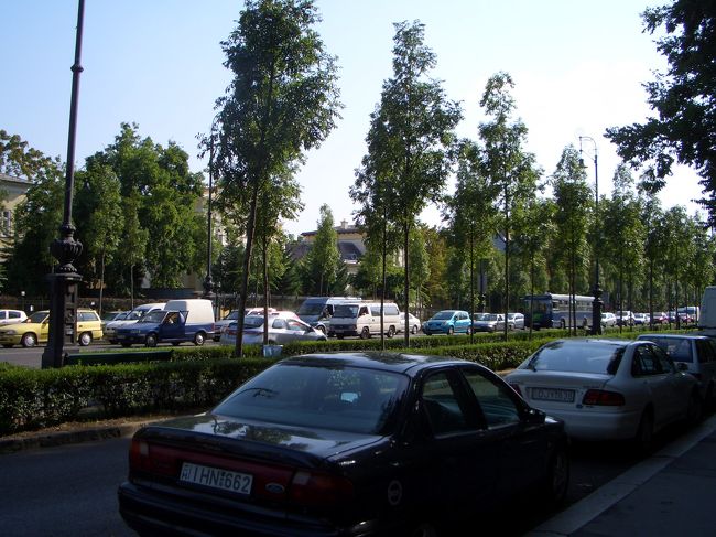 それからブダペスト一美しい通りと言われるアンドラーシ通りをテクテク歩きます。整然と並ぶ街路樹が美しさを際立てていますな。