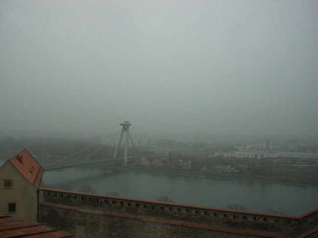 かなりもやがかかっていてよく見えませんが、ドナウ河です。<br /><br />ブラチスラバを後にし、バスでブダペストに向かいます。