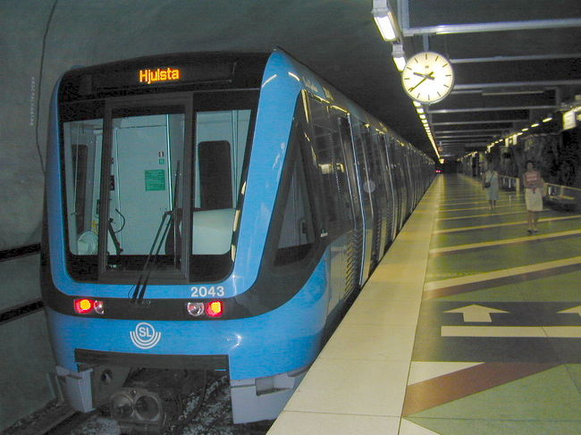 ストックホルムの地下鉄です。
