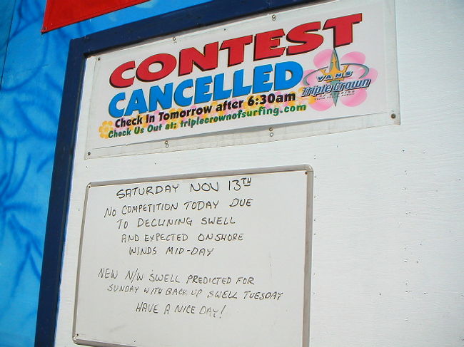 のはずでしたが、この日は波が小さく、残念ながら大会は中止。（涙）