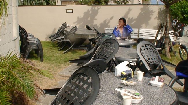 ダイビングショップでの最後のランチ。