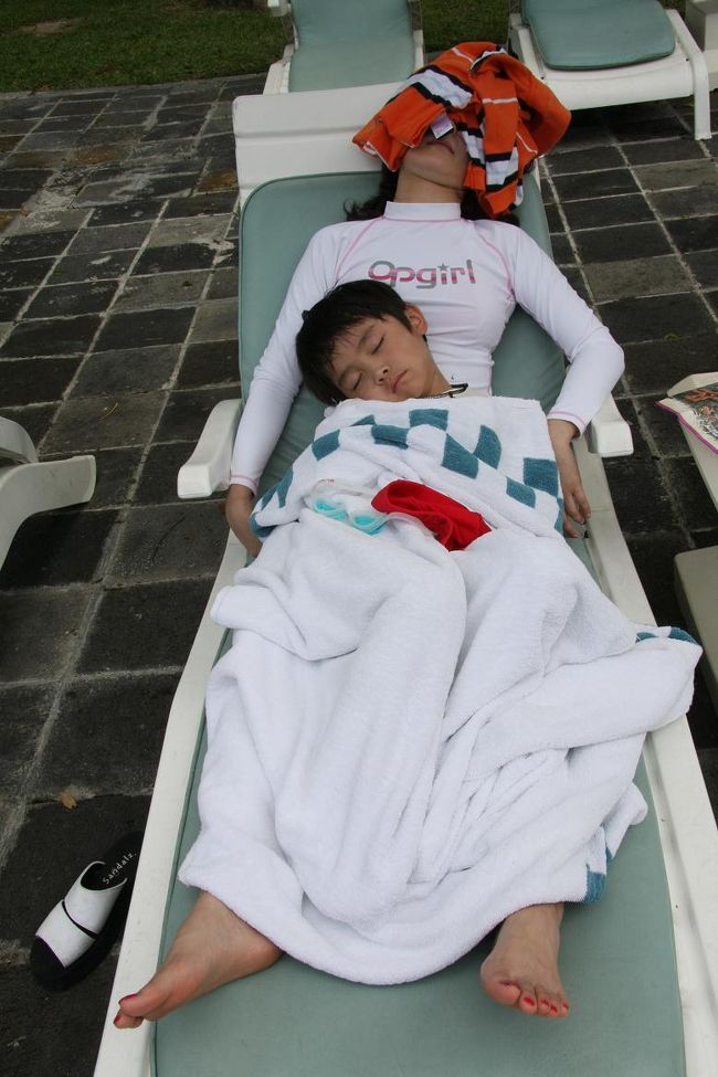 あまりにもマッタリとした空気なので、嫁も息子も爆睡。久々に一人になれてゆっくり本を１時間半ほどで１冊読めました。