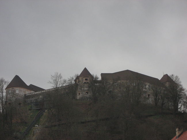 最後に，下山した後リュブリャーナ城遠景を撮影．