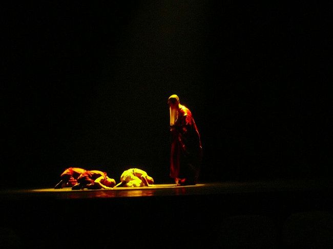 内容は英語と中国語ですが、日本語のパンフレットをもらっておくと、内容はわかります。クラシックバレーのようなダンスと、少林寺拳法、雑技のミックスされたミュージカルで９０分ほどと少し長いですが、あきません。３８０元の前の方の席で見ることをお勧めします。