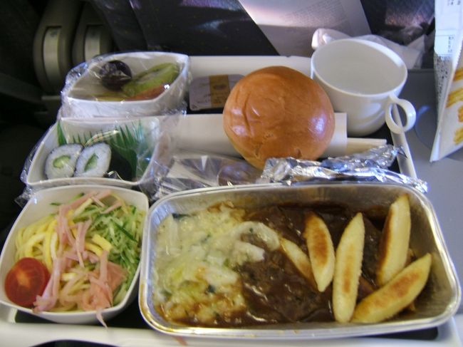 ルフトハンザの機内食。<br />ミュンヘン経由でハンガリーへ向かったのですが、機内食が大変おいしかった。<br />ただ１１月からサービス開始だから仕方ないのですが、エコノミー席の座席に映画など鑑賞できるモニターは未だついてなく、機内では暇をもてあましていたので寝まくりました。