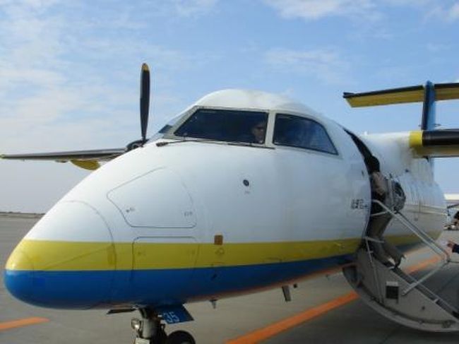 空港へ戻り、久米島行きの飛行機に搭乗。<br /><br />プロペラ機に搭乗するのは２度目なので、ちょっと緊張(^^ゞ<br /><br />那覇−久米島は、３０分あまりのフライトです。