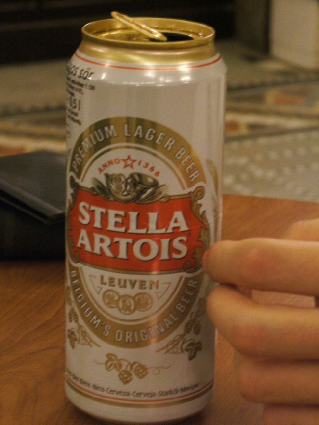 風呂上りに友人が飲んだビール。<br />温泉上がりはビールですよね。<br />美味しかったです。