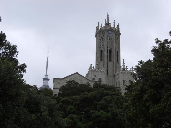 大学の建物が見える。