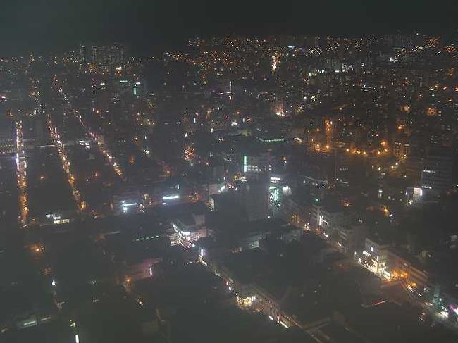 釜山タワーからの夜景<br /><br /><br />コレはちょうど釜山（プサン／Busan）港と反対側の景色ですね。<br />こっち側は少し灯りが乏しいような気がします。