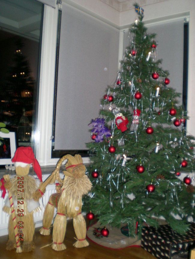 Lovely Stockholm holidayの初日の夜はストックホルム在住の友人の友人宅へ夕食に招いて頂きました。スウェーデンでは12月25日を過ぎてもクリスマスのイルミネーションを撤去せず、1月半ば位まで飾り付けをしているそうです。<br />クリスマスが終わったらすぐにお正月のお飾りをしなきゃいけない日本じゃ無理ですねぇ。