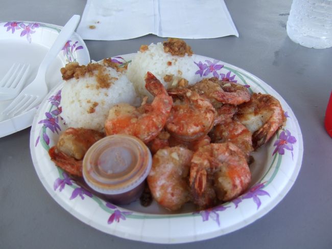 これが食べたエビ。ガーリック風味でエビはプリップリッで最高においしかったです！