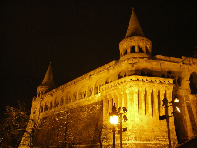 漁夫の砦のライトアップなの。