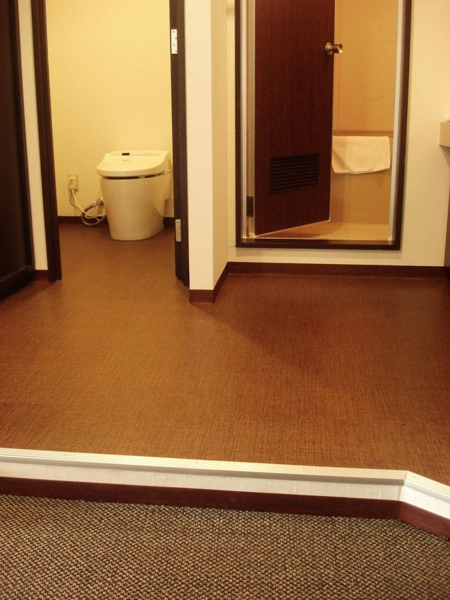 玄関扉を開けてすぐのところにある<br />小上がりの先にトイレとバスルーム。<br />この右手には洗面台もありました。<br /><br />スリッパを履く前にワンクッションある感じが◎。