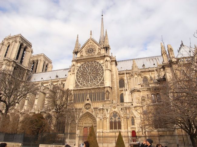 ノートルダム寺院の外観。セーヌ川側から。