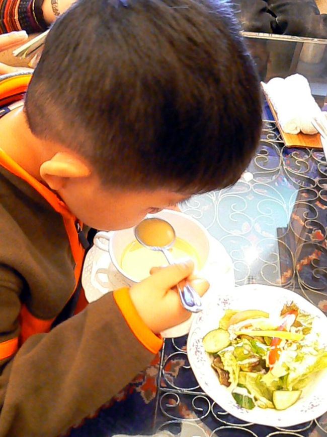 コーンスープは次男の大好物