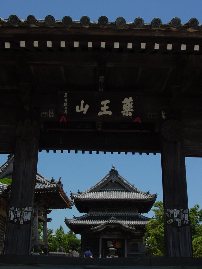 第１５番札所　国分寺　山門<br />国分寺とは天平１３年（７４１）聖武天皇が天下泰平を祈念して全国６６箇所に建立した寺のこと。<br />どの寺もそうだが、戦火によって消失したものが多く、残念でならない。ここには七重大塔や桃山式の庭園があったという。<br />山門の向こうに二階建て（重層入母屋づくり）の本堂が見える。<br />