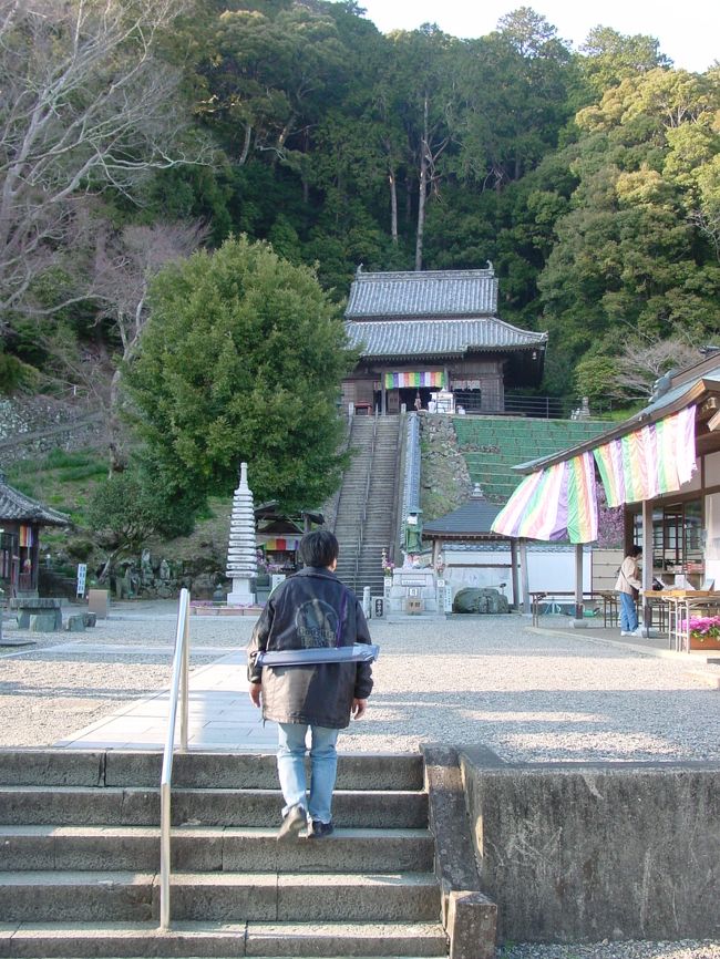 第２２番札所　平等寺（ビョウドウジ）　境内<br /><br />正面が男坂（４１段）、登ったところに本堂がある。女坂（３３段）は左手。<br />いずれも階段を上り下りすることで厄除けになるそうだ。<br />