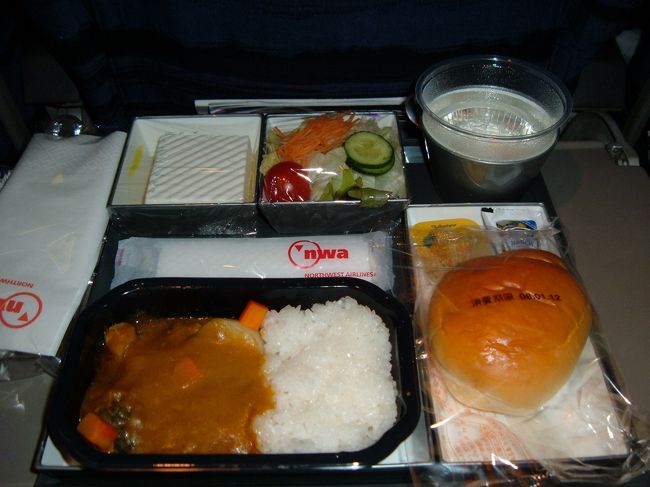 ノースウエスト航空<br />機内食。。。カレーライス