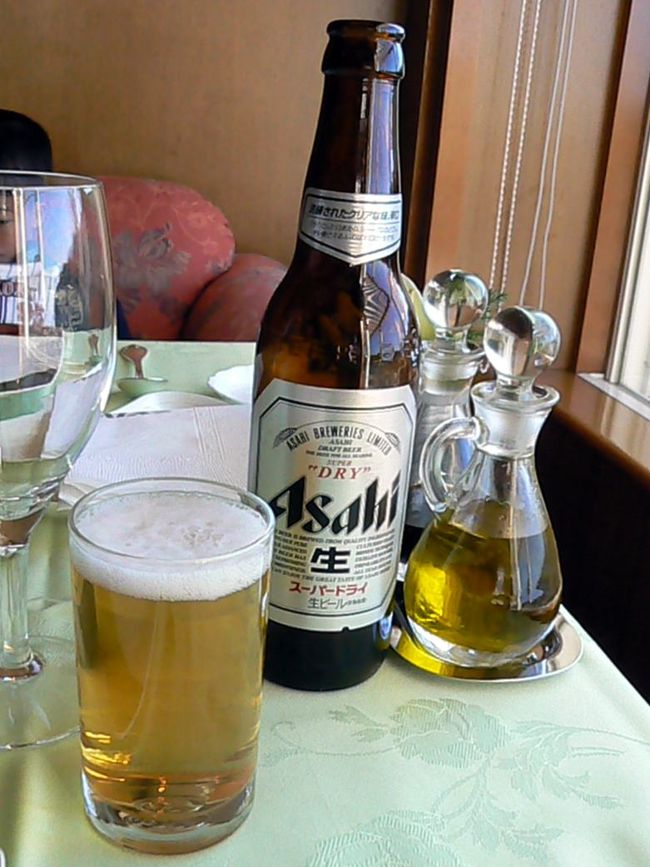 昼間から一杯飲っちゃいました　<br />スーパードライ小瓶 ￥６３０−