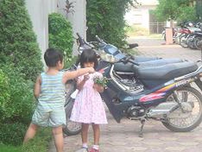 店裏では、トゥーさんの息子がわが娘を、盗んだ花で誘惑。