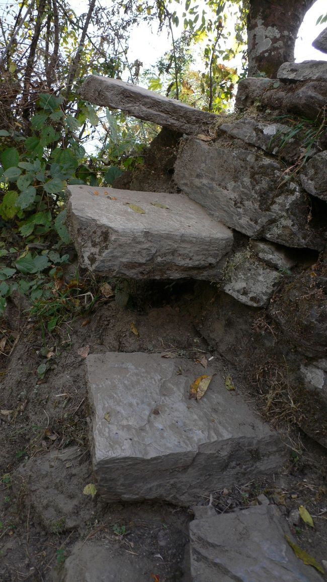 変わった石の階段。<br />