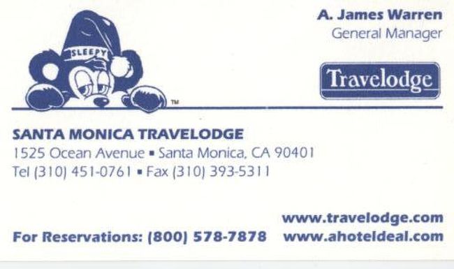 宿泊は、Santa Monica Travelodgeです。<br />グレードはモーテルのようなもんですが、サンタモニカピアの目の前でロケーションは最高です。