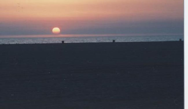 夕方、トパンガビーチの大きな夕焼け。
