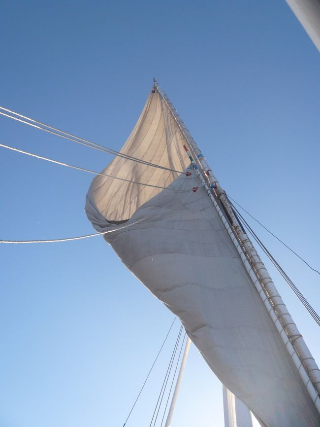 ファルーカに乗った。<br />ナイルを静かにすすみます。