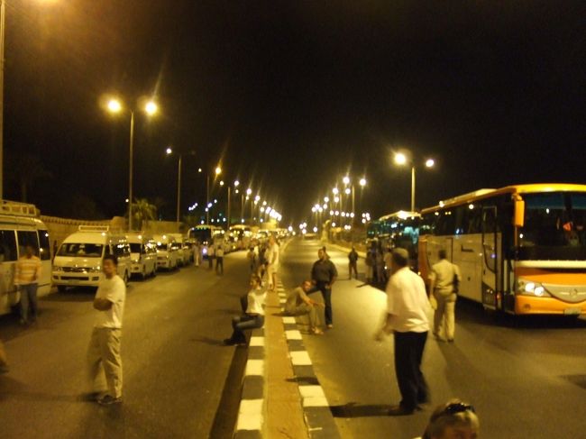 ・バス大集合！　<br /><br />しばらく待ってると、どんどんどんどんバスなんかが集まって来て・・・、一体何台来んねん！？と思ってたら、最終的にはミニバンから観光バスまで５０台以上？が集合していた。<br />最後尾なんて全然見えへんし、対向車線にまで並んでるし、、、って、それっていいんかい！？<br />