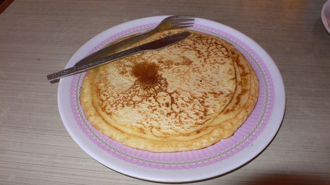 朝食でよく食べたパンケーキ。<br />