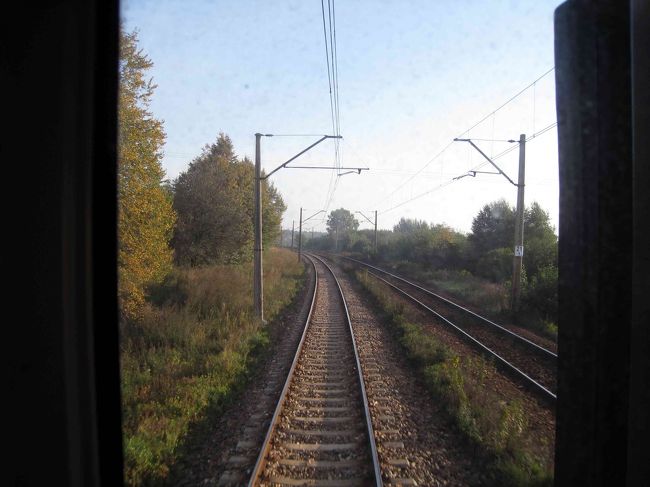 クラクフ〜オシフィエンチム移動中の、最後尾車両から。