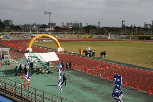 フルマラソンの第一位の方がゴール。