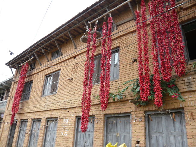 この町でよく見かけたもの。<br />唐辛子です。<br />大量の唐辛子をつないで、乾燥させてあります。<br />食べるための保存なのか、他に意味があるのかは分かりませんでした。<br /><br />ガイドさんが日本語を喋れなかったので、聞けませんでした(*^_^*)
