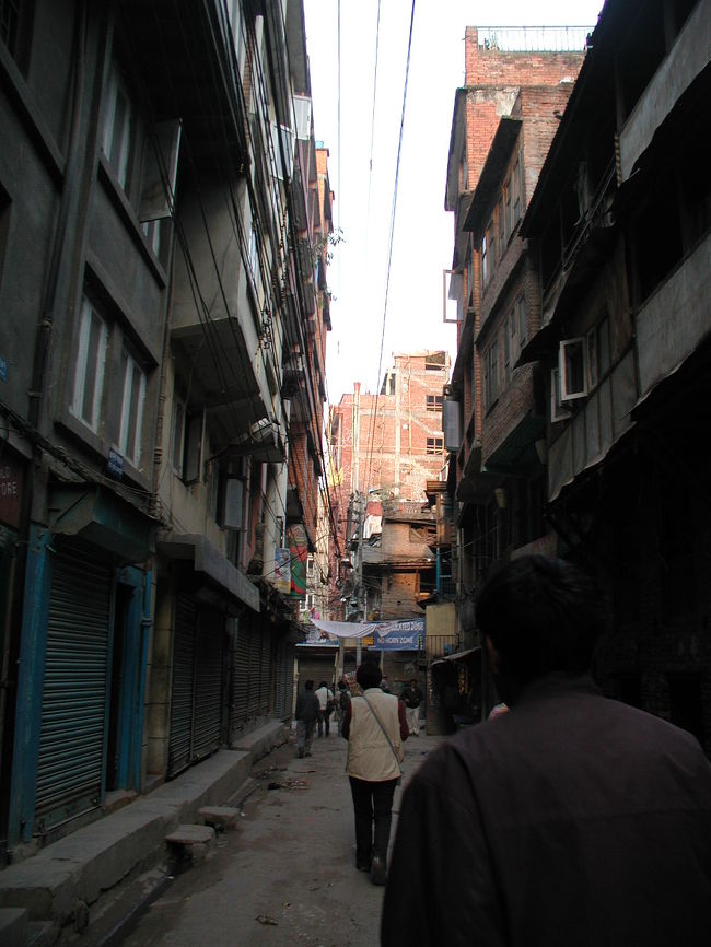 同僚はネパール１２回目のネパール通で、朝の散策も路地のような町並みまで案内してくれる。