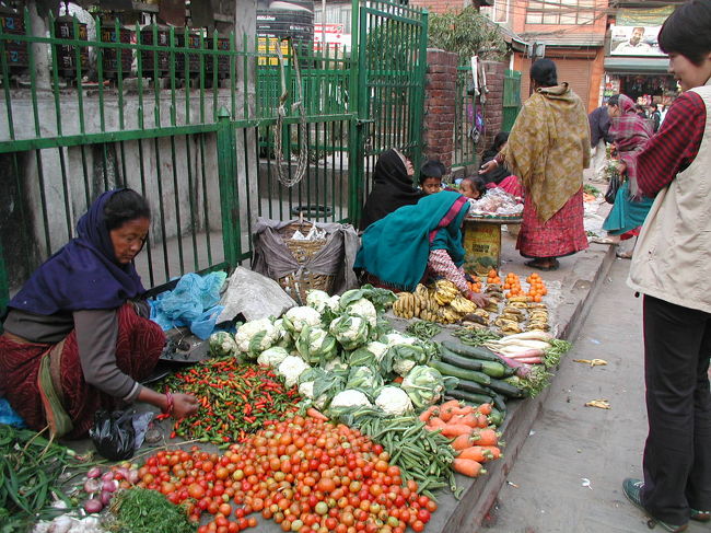 日本の野菜とあまり変わらないものが売られていた。