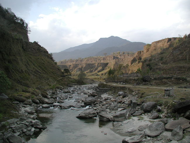つり橋上からの風景。