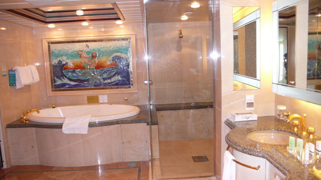 ８５００号室のバスルームとシャワールーム。